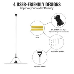 102.36 In. Landscape Rake 36 In. Head Aluminum Landscape Rak With Adjustable Extension Handle Lake Weed Rake -Patio Furniture Shop vevor landscaping rakes zclqplhj36inn5crmv0 44 1000