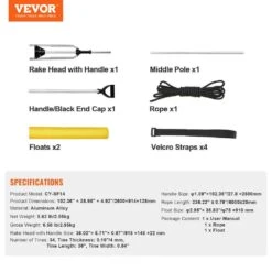 102.36 In. Landscape Rake 36 In. Head Aluminum Landscape Rak With Adjustable Extension Handle Lake Weed Rake -Patio Furniture Shop vevor landscaping rakes zclqplhj36inn5crmv0 76 1000