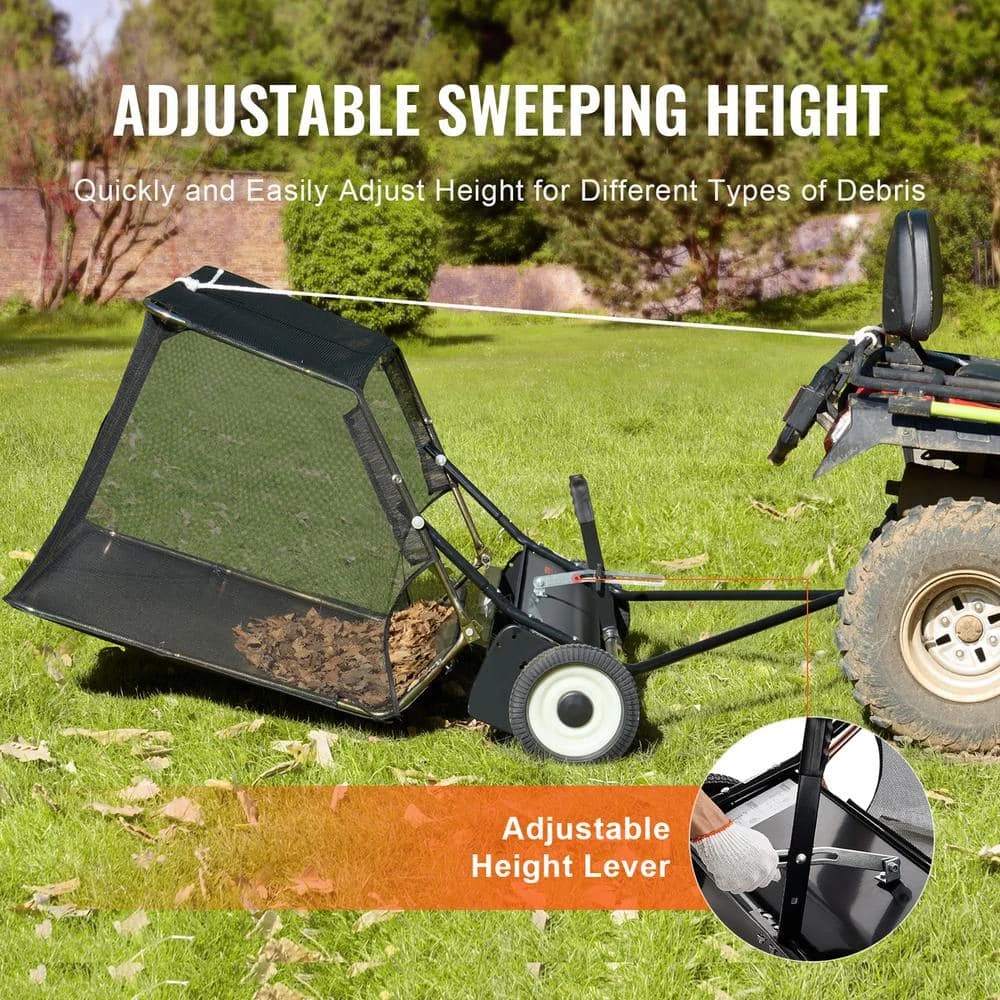 42 In. Lawn Sweeper Tow Behind, 12 Cu. Ft. Large Pull Behind Grass Sweeper, 15 In. Edger Heavy Duty Leaf Grass Collector 5 42 In. Lawn Sweeper Tow Behind, 12 Cu. Ft. Large Pull Behind Grass Sweeper, 15 In. Edger Heavy Duty Leaf Grass Collector - Image 3