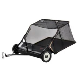 42 In. Lawn Sweeper Tow Behind, 12 Cu. Ft. Large Pull Behind Grass Sweeper, 15 In. Edger Heavy Duty Leaf Grass Collector