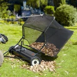 52 In. Lawn Sweeper Tow Behind, 26 Cu. Ft. Large Pull Behind Grass Sweeper, 15 In. Edger Heavy Duty Leaf Grass Collector -Patio Furniture Shop vevor lawn sweepers tcscpqsqhs26fyztrv0 31 1000