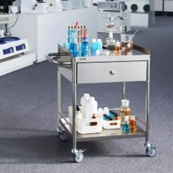 Medical Cart 2-Layer Stainless Steel Serving Cart 220 Lbs. Weight Capacity With 360° Silent Wheels And A Drawer 19 Medical Cart 2-Layer Stainless Steel Serving Cart 220 Lbs. Weight Capacity With 360° Silent Wheels And A Drawer -Patio Furniture Shop vevor outdoor bar carts sysstcsb20124d3e4v0 31 1000