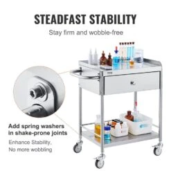 Medical Cart 2-Layer Stainless Steel Serving Cart 220 Lbs. Weight Capacity With 360° Silent Wheels And A Drawer 14 Medical Cart 2-Layer Stainless Steel Serving Cart 220 Lbs. Weight Capacity With 360° Silent Wheels And A Drawer -Patio Furniture Shop vevor outdoor bar carts sysstcsb20124d3e4v0 4f 1000
