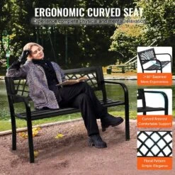 Outdoor Bench, 46 In. Metal Garden Bench For Outdoors, 480 Lbs. Load Capacity Bench, Outdoor Garden Park Bench -Patio Furniture Shop vevor outdoor benches gyzyjs46yc00w8fdqv0 1f 1000