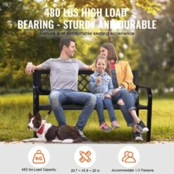 Outdoor Bench, 46 In. Metal Garden Bench For Outdoors, 480 Lbs. Load Capacity Bench, Outdoor Garden Park Bench -Patio Furniture Shop vevor outdoor benches gyzyjs46yc00w8fdqv0 4f 1000