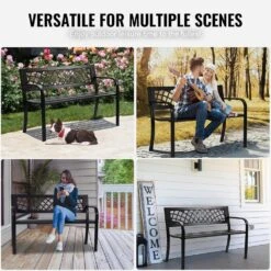 Outdoor Bench, 46 In. Metal Garden Bench For Outdoors, 480 Lbs. Load Capacity Bench, Outdoor Garden Park Bench -Patio Furniture Shop vevor outdoor benches gyzyjs46yc00w8fdqv0 fa 1000