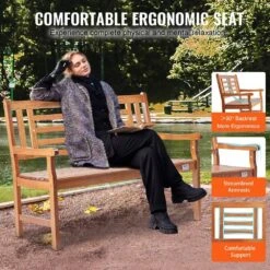 Outdoor Bench, 48 In. Wood Garden Bench For Outdoors, Outdoor Garden Park Bench With Backrest And Armrests 13 Outdoor Bench, 48 In. Wood Garden Bench For Outdoors, Outdoor Garden Park Bench With Backrest And Armrests -Patio Furniture Shop vevor outdoor benches gyzymz48yc00j47ynv0 1f 1000