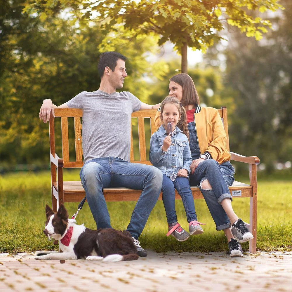 Outdoor Bench, 48 In. Wood Garden Bench For Outdoors, Outdoor Garden Park Bench With Backrest And Armrests 10 Outdoor Bench, 48 In. Wood Garden Bench For Outdoors, Outdoor Garden Park Bench With Backrest And Armrests - Image 8