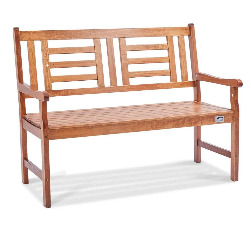 Outdoor Bench, 48 In. Wood Garden Bench For Outdoors, Outdoor Garden Park Bench With Backrest And Armrests 3 Outdoor Bench, 48 In. Wood Garden Bench For Outdoors, Outdoor Garden Park Bench With Backrest And Armrests