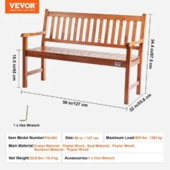 Outdoor Bench, 50 In.es Wood Garden Bench For Outdoors, Outdoor Garden Park Bench With Backrest And Armrests 16 Outdoor Bench, 50 In.es Wood Garden Bench For Outdoors, Outdoor Garden Park Bench With Backrest And Armrests -Patio Furniture Shop vevor outdoor benches gyzymz50yc00q2q8nv0 76 1000