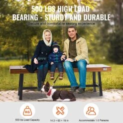 Outdoor Bench, 63 In. Wood Garden Bench With Metal Leg For Outdoors, Outdoor Garden Park Bench, 500 Lbs. Load Capacity -Patio Furniture Shop vevor outdoor benches gyzymz63yc00l6dxav0 4f 1000