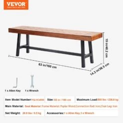 Outdoor Bench, 63 In. Wood Garden Bench With Metal Leg For Outdoors, Outdoor Garden Park Bench, 500 Lbs. Load Capacity -Patio Furniture Shop vevor outdoor benches gyzymz63yc00l6dxav0 76 1000