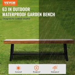 Outdoor Bench, 63 In. Wood Garden Bench With Metal Leg For Outdoors, Outdoor Garden Park Bench, 500 Lbs. Load Capacity -Patio Furniture Shop vevor outdoor benches gyzymz63yc00l6dxav0 c3 1000