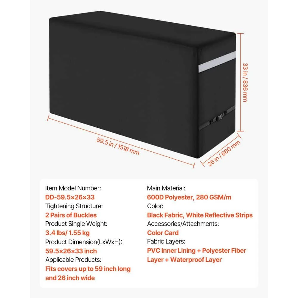 Grill Cover 59 In. BBQ Covers For Outdoor Grills Waterproof Fade Resistant Weather Resistant Heavy Duty 600D Polyester 9 Grill Cover 59 In. BBQ Covers For Outdoor Grills Waterproof Fade Resistant Weather Resistant Heavy Duty 600D Polyester - Image 7