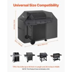 Grill Cover 60 In. BBQ Covers For Outdoor Grills Waterproof Fade Resistant Weather Resistant Heavy Duty 600D Polyester -Patio Furniture Shop vevor outdoor cooking accessories pjpdsklzzrqs363e0v0 1f 1000
