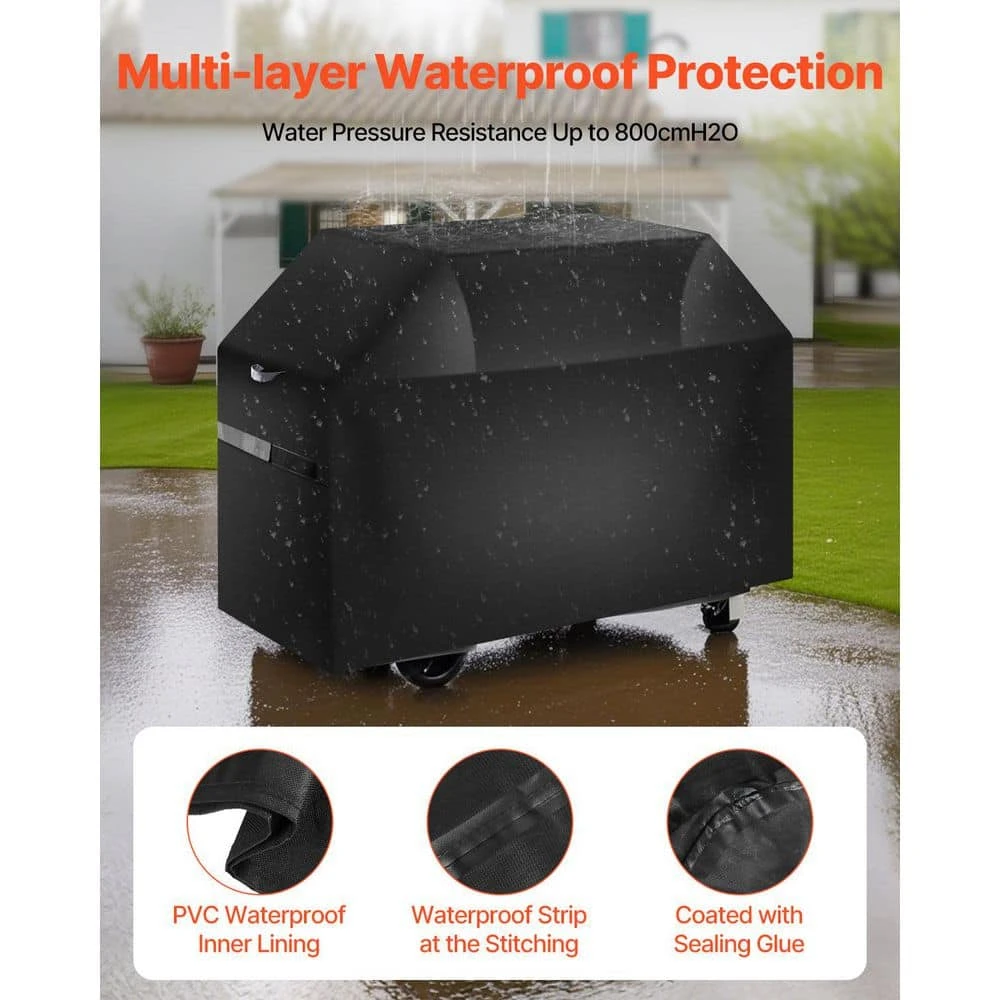 Grill Cover 65 In. BBQ Covers For Outdoor Grills Waterproof Fade Resistant Weather Resistant Heavy Duty Polyester 5 Grill Cover 65 In. BBQ Covers For Outdoor Grills Waterproof Fade Resistant Weather Resistant Heavy Duty Polyester - Image 3