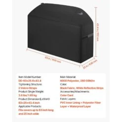 Grill Cover 63 In. BBQ Covers For Outdoor Grills Waterproof Fade Resistant Weather Resistant Heavy Duty Polyester -Patio Furniture Shop vevor outdoor cooking accessories pjpdsklzzrqsmkuffv0 76 1000