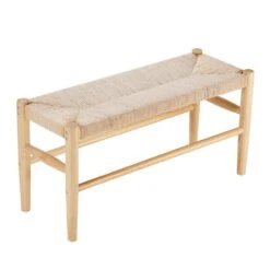 Rattan Bench, 31.5 In. Wooden Rattan Bench, Entryway Bench With Oak Wood Legs, Bedroom End Of Bed Boho Bench -Patio Furniture Shop vevor outdoor dining chairs tbdcgk80cmw0xo38ov0 31 1000