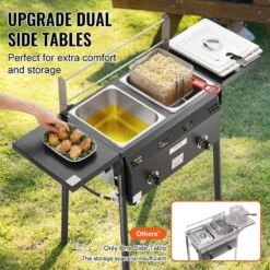 Outdoor Propane Deep Fryer Double Burners Commercial Fryer 16 Qt. Stainless Steel Cooker 12 Outdoor Propane Deep Fryer Double Burners Commercial Fryer 16 Qt. Stainless Steel Cooker -Patio Furniture Shop vevor outdoor fryers lsrqzggxsgs18lu5hv0 4f 1000