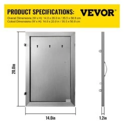 Outdoor Kitchen Doors 14 In. W X 20 In. H Vertical Single BBQ Door Stainless Steel BBQ Access Door -Patio Furniture Shop vevor outdoor kitchen doors 14w 20hbxgcgdkm01v0 76 1000