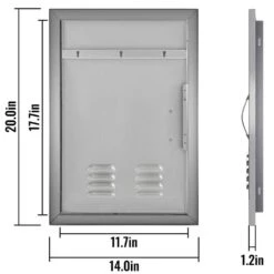 Stainless Steel Grill Door 14 In. W X 20 In. H Single Outdoor Kitchen Access Door For BBQ Island 15 Stainless Steel Grill Door 14 In. W X 20 In. H Single Outdoor Kitchen Access Door For BBQ Island -Patio Furniture Shop vevor outdoor kitchen doors 14x20ycczcgmdtfk1v0 76 1000
