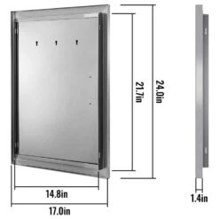 BBQ Access Door 17 In. W X 24 In. H Vertical Single BBQ Door Stainless Steel With Hooks Outdoor Kitchen Doors -Patio Furniture Shop vevor outdoor kitchen doors 17 24bxgcgdkm0001v0 76 1000