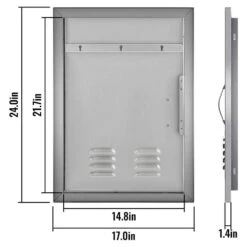 BBQ Access Door 17 In. W X 24 In. H Vertical Island Door With Vents Stainless Steel Single Access Door For BBQ Island -Patio Furniture Shop vevor outdoor kitchen doors 17x24ycczdcgmdtfkv0 76 1000