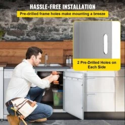 BBQ Access Door 24 In. W X 17 In. H Horizontal Single BBQ Door Stainless Steel Outdoor Kitchen Doors For BBQ Island -Patio Furniture Shop vevor outdoor kitchen doors 17x24ycspcgm00001v0 44 1000