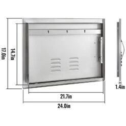 BBQ Access Door 24 In. W X 17 In. H Horizontal Island Door With Vents Stainless Steel Single Access Door -Patio Furniture Shop vevor outdoor kitchen doors 17x24ycspcgmdtfk1v0 76 1000
