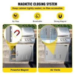 BBQ Access Door 24 In. W X 17 In. H Horizontal Island Door With Vents Stainless Steel Single Access Door -Patio Furniture Shop vevor outdoor kitchen doors 17x24ycspcgmdtfk1v0 fa 1000