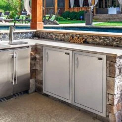 Stainless Steel Outdoor Kitchen Doors 16 In. W X 22 In. H Grill Door Single Access Door For BBQ Island -Patio Furniture Shop vevor outdoor kitchen doors 18ycyjjczdkcgm001v0 31 1000