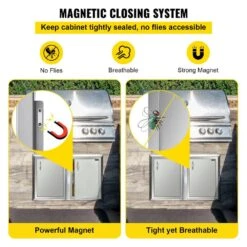 Stainless Steel Outdoor Kitchen Doors 16 In. W X 22 In. H Grill Door Single Access Door For BBQ Island -Patio Furniture Shop vevor outdoor kitchen doors 18ycyjjczdkcgm001v0 fa 1000