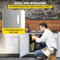 Outdoor Kitchen Door 16 In. W X 22 In. H Stainless Steel BBQ Access Door Single Access Door For Outside Cabinet -Patio Furniture Shop vevor outdoor kitchen doors 18yczjjczdkcgm001v0 44 1000