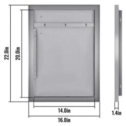 Outdoor Kitchen Door 16 In. W X 22 In. H Stainless Steel BBQ Access Door Single Access Door For Outside Cabinet -Patio Furniture Shop vevor outdoor kitchen doors 18yczjjczdkcgm001v0 76 1000