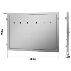 BBQ Access Door 28 In. W X 19 In. H Double BBQ Door Stainless Steel Outdoor Kitchen Doors For BBQ Island,Grill Station 16 BBQ Access Door 28 In. W X 19 In. H Double BBQ Door Stainless Steel Outdoor Kitchen Doors For BBQ Island,Grill Station -Patio Furniture Shop vevor outdoor kitchen doors 19x28cbxgcgskm001v0 76 1000