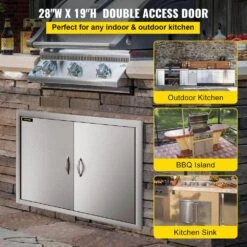BBQ Access Door 28 In. W X 19 In. H Double BBQ Door Stainless Steel Outdoor Kitchen Doors For BBQ Island,Grill Station 11 BBQ Access Door 28 In. W X 19 In. H Double BBQ Door Stainless Steel Outdoor Kitchen Doors For BBQ Island,Grill Station -Patio Furniture Shop vevor outdoor kitchen doors 19x28cbxgcgskm001v0 c3 1000