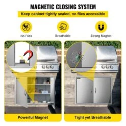 BBQ Access Door 28 In. W X 19 In. H Double BBQ Door Stainless Steel Outdoor Kitchen Doors For BBQ Island,Grill Station 15 BBQ Access Door 28 In. W X 19 In. H Double BBQ Door Stainless Steel Outdoor Kitchen Doors For BBQ Island,Grill Station -Patio Furniture Shop vevor outdoor kitchen doors 19x28cbxgcgskm001v0 fa 1000