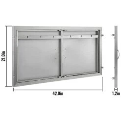Outdoor Kitchen Doors 42 In. W X 21 In. H Double BBQ Door Stainless Steel BBQ Access Door 16 Outdoor Kitchen Doors 42 In. W X 21 In. H Double BBQ Door Stainless Steel BBQ Access Door -Patio Furniture Shop vevor outdoor kitchen doors 21 13x42x1 63skm1v0 76 1000