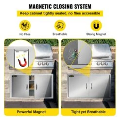 Outdoor Kitchen Doors 42 In. W X 21 In. H Double BBQ Door Stainless Steel BBQ Access Door 15 Outdoor Kitchen Doors 42 In. W X 21 In. H Double BBQ Door Stainless Steel BBQ Access Door -Patio Furniture Shop vevor outdoor kitchen doors 21 13x42x1 63skm1v0 fa 1000