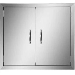 BBQ Access Door 24 In. W X 24 In. H Grill Door Double Door Brushed Stainless Steel Outdoor Kitchen Doors