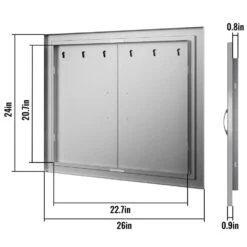 Double Door Outdoor Kitchen Access 26 X 24 In. Wall Construction Stainless Steel Flush Mount For BBQ Island 16 Double Door Outdoor Kitchen Access 26 X 24 In. Wall Construction Stainless Steel Flush Mount For BBQ Island -Patio Furniture Shop vevor outdoor kitchen doors 26yc304bxgsccgm01v0 76 1000