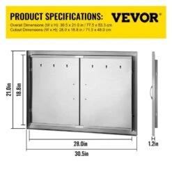 Outdoor Kitchen Doors 30.5 In. W X 21 In. H BBQ Kitchen Doors Wall Construction Outdoor Kitchen Access Door -Patio Furniture Shop vevor outdoor kitchen doors 30 5c 21cbxgskm01v0 76 1000