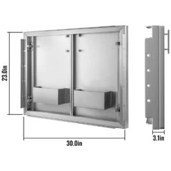 BBQ Access Double Door 30 In. W X 23 In. H BBQ Door Stainless Steel With Storage Shelf Outdoor Kitchen Doors -Patio Furniture Shop vevor outdoor kitchen doors 30ycbxgsjsskmcgm1v0 76 1000