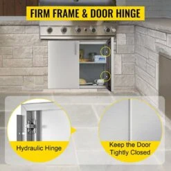 BBQ Access Double Door 30 In. W X 23 In. H BBQ Door Stainless Steel With Storage Shelf Outdoor Kitchen Doors -Patio Furniture Shop vevor outdoor kitchen doors 30ycbxgsjsskmcgm1v0 fa 1000