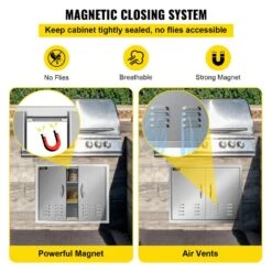 30 In. W X 21 In. H Double Stainless Steel Access Doors With Vents BBQ Grill Doors For Outdoor Use -Patio Furniture Shop vevor outdoor kitchen doors 30ycqrsscgmdtfk01v0 fa 1000