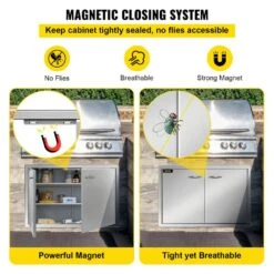 Outdoor Kitchen Door 33 In. W X 22 In. H Grill Doors Stainless Steel BBQ Access Door For Grilling Station 15 Outdoor Kitchen Door 33 In. W X 22 In. H Grill Doors Stainless Steel BBQ Access Door For Grilling Station -Patio Furniture Shop vevor outdoor kitchen doors 33x22ycskcgm00001v0 fa 1000