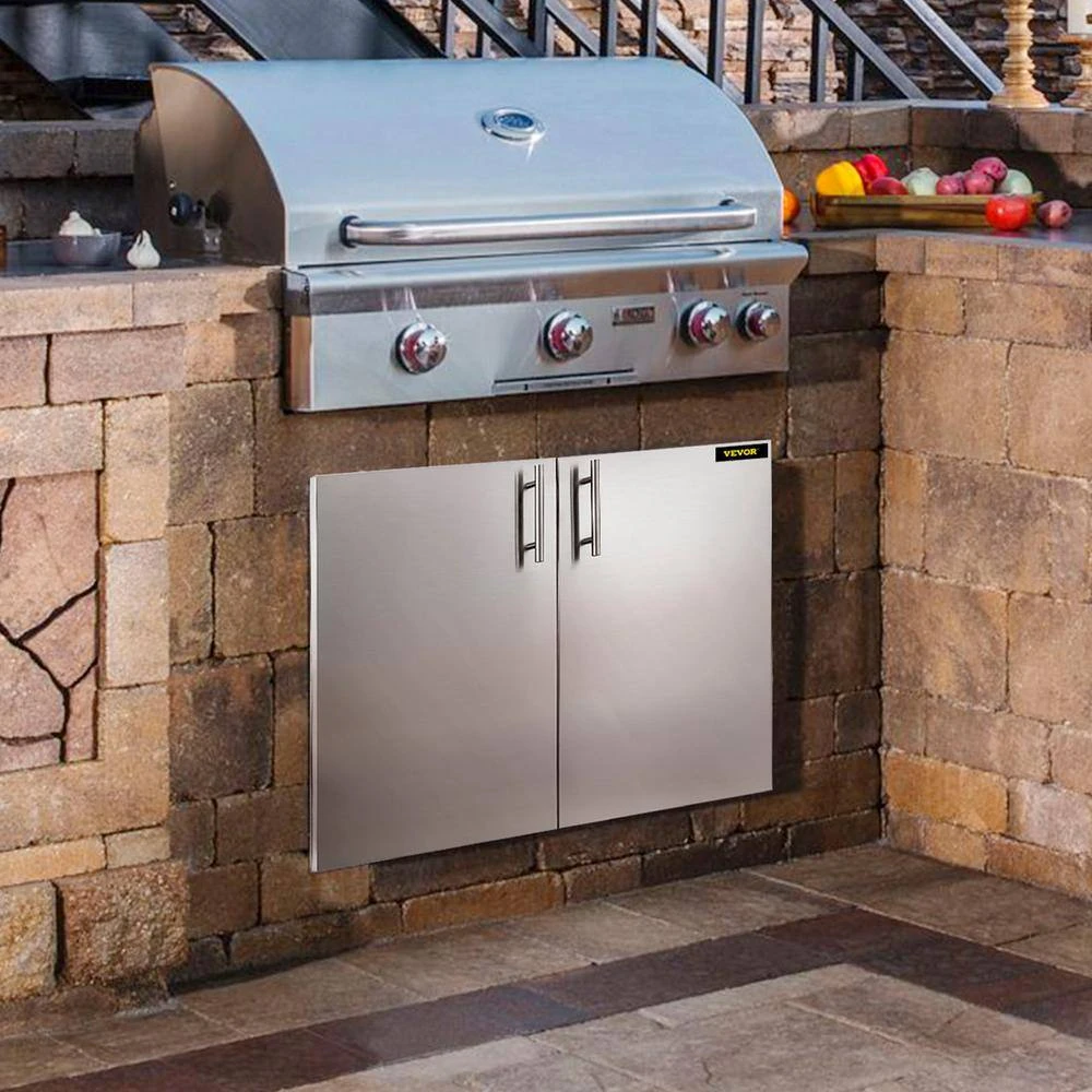 Stainless BBQ Doors 36 In. W X 23 In. H Grill Doors Double Access Door For Outside Cabinet 10 Stainless BBQ Doors 36 In. W X 23 In. H Grill Doors Double Access Door For Outside Cabinet - Image 8