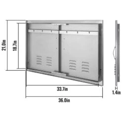 Outdoor Kitchen Doors 36 In. W X 21 In. H Stainless Steel Vented Double BBQ Access Door For BBQ Island -Patio Furniture Shop vevor outdoor kitchen doors 36ycxbkstdcgmdtfkv0 76 1000