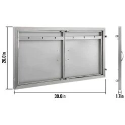 Outdoor Kitchen Doors 39 In. W X 26 In. H Double BBQ Door Stainless Steel BBQ Access Door 16 Outdoor Kitchen Doors 39 In. W X 26 In. H Double BBQ Door Stainless Steel BBQ Access Door -Patio Furniture Shop vevor outdoor kitchen doors 39x26x4bxgcfskm01v0 76 1000