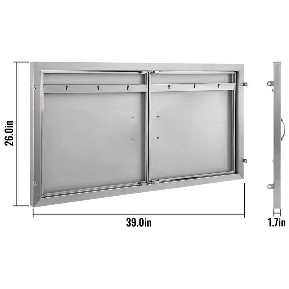 Outdoor Kitchen Doors 39 In. W X 26 In. H Double BBQ Door Stainless Steel BBQ Access Door 9 Outdoor Kitchen Doors 39 In. W X 26 In. H Double BBQ Door Stainless Steel BBQ Access Door - Image 7